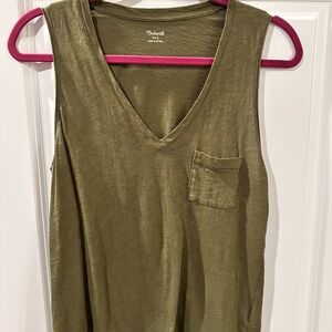 Madewell Green Relaxed Sleeveless Tank Top